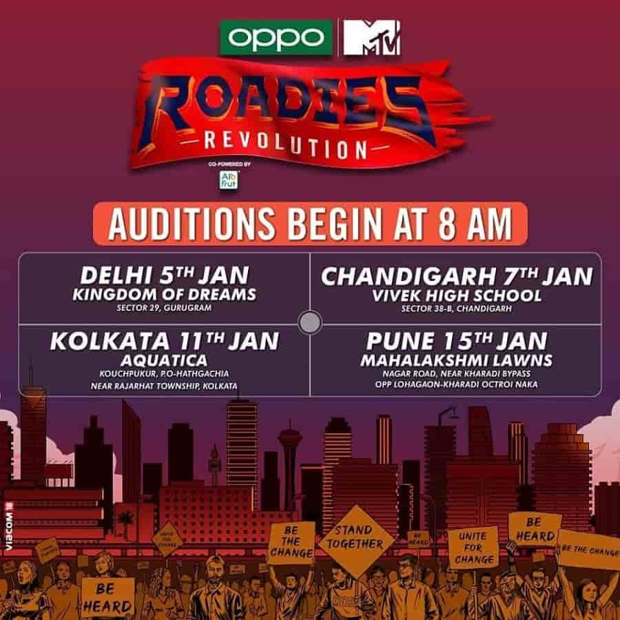 Roadies Audition Schedule
